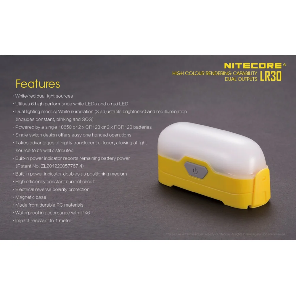 Latarka Nitecore LR30 205 lumenów Niebieska 16 Latarka Nitecore LR30 205 lumenów Niebieska