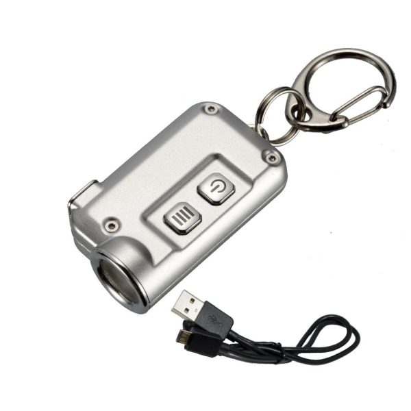 Latarka Nitecore TINI Srebrna 380 Lumenów-1