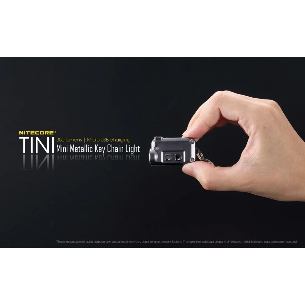 Latarka Nitecore TINI Srebrna 380 Lumenów 2 Latarka Nitecore TINI Srebrna 380 Lumenów