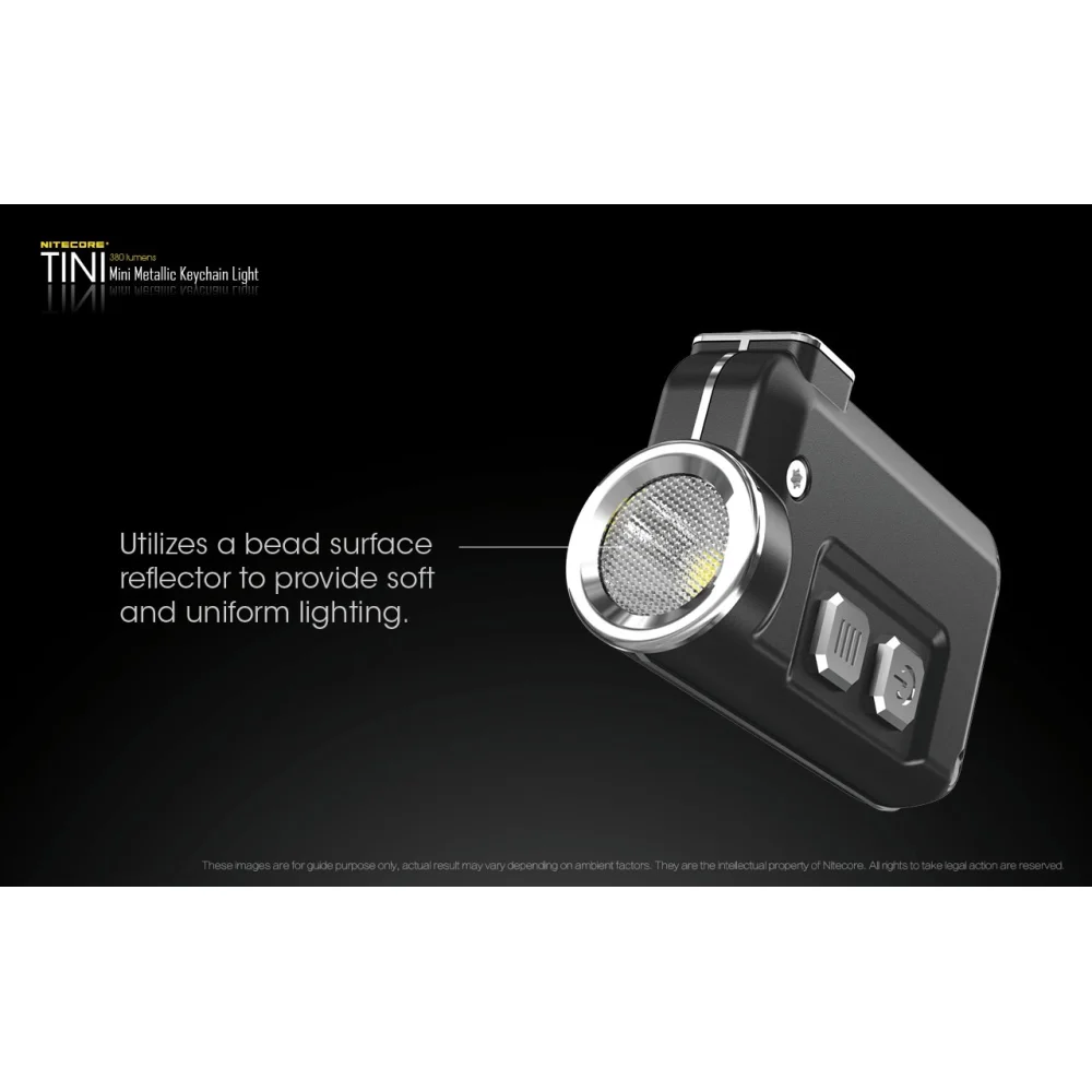 Latarka Nitecore TINI Srebrna 380 Lumenów 11 Latarka Nitecore TINI Srebrna 380 Lumenów