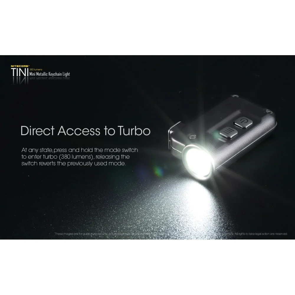 Latarka Nitecore TINI Srebrna 380 Lumenów 14 Latarka Nitecore TINI Srebrna 380 Lumenów