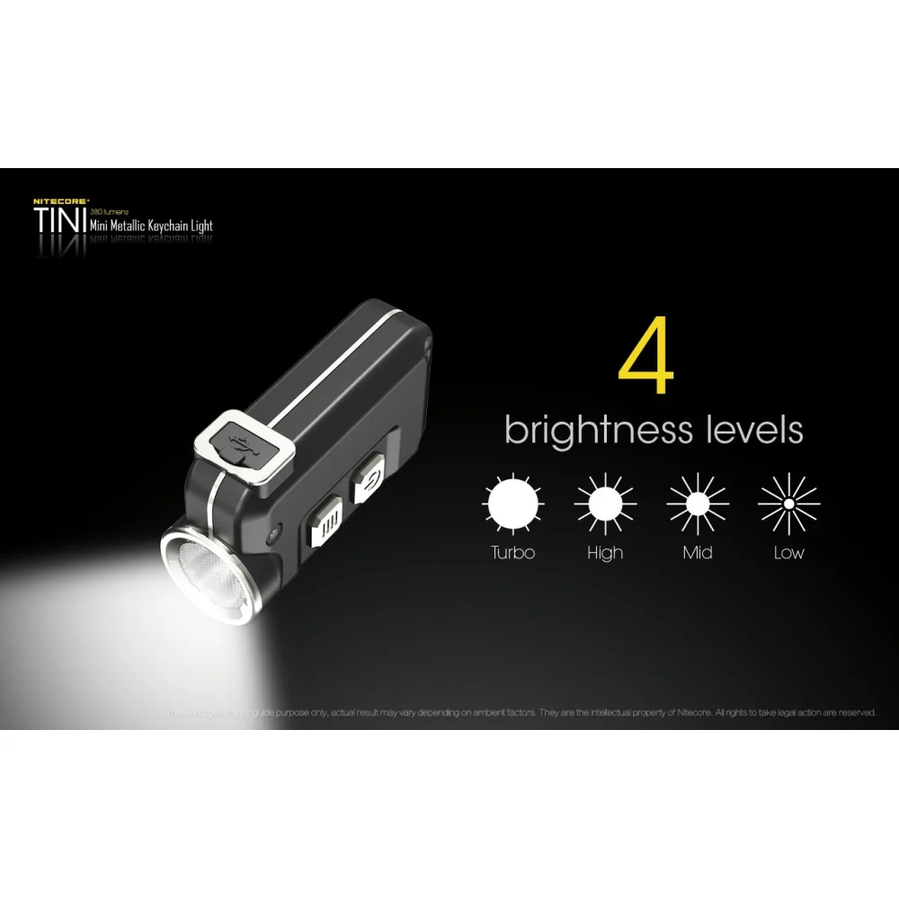 Latarka Nitecore TINI Srebrna 380 Lumenów 15 Latarka Nitecore TINI Srebrna 380 Lumenów