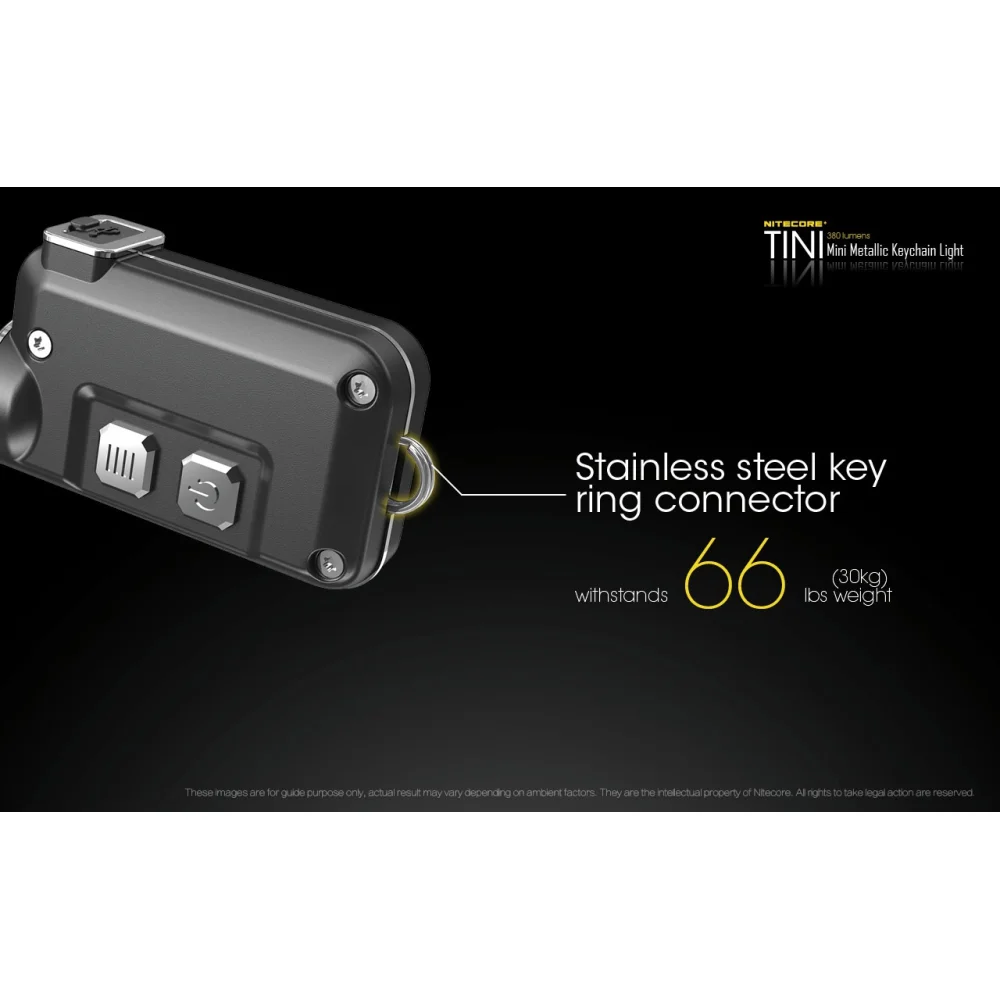 Latarka Nitecore TINI Srebrna 380 Lumenów 20 Latarka Nitecore TINI Srebrna 380 Lumenów