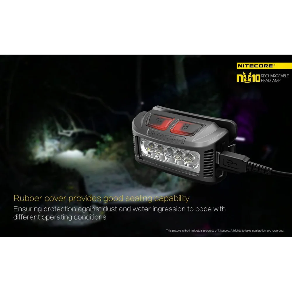 Czołówka Nitecore NU10 160 Lumenów Czarna 15 Czołówka Nitecore NU10 160 Lumenów Czarna
