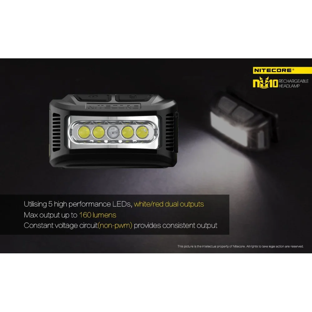 Czołówka Nitecore NU10 160 Lumenów Czarna 16 Czołówka Nitecore NU10 160 Lumenów Czarna