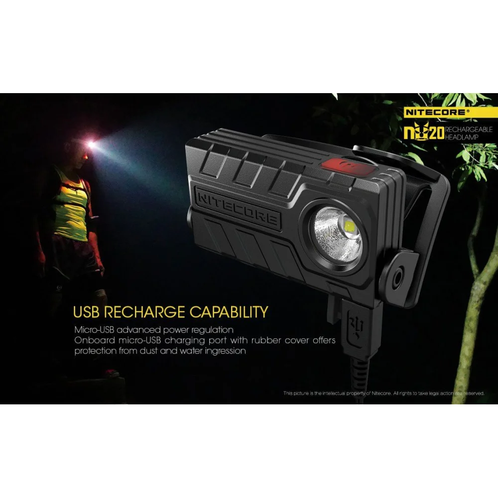Czołówka Nitecore NU20 360 lumenów Żółta 8 Czołówka Nitecore NU20 360 lumenów Żółta