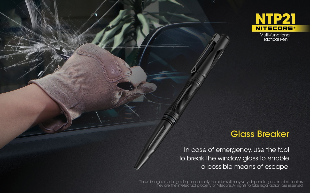 Długość całkowita (mm): 149 | Waga (g): 25 - LifeGun.pl Długopis taktyczny Nitecore NTP21-11