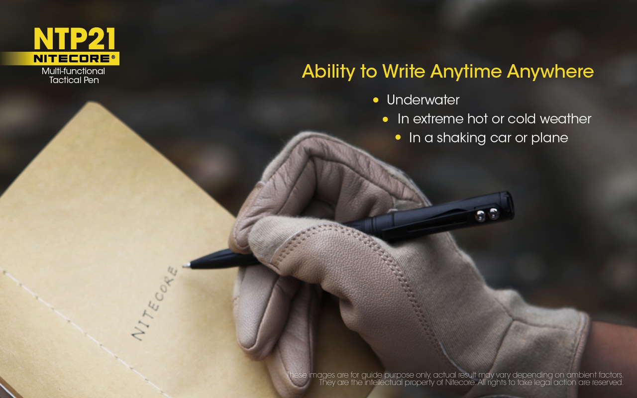 Długość całkowita (mm): 149 | Waga (g): 25 - LifeGun.pl Długopis taktyczny Nitecore NTP21-12
