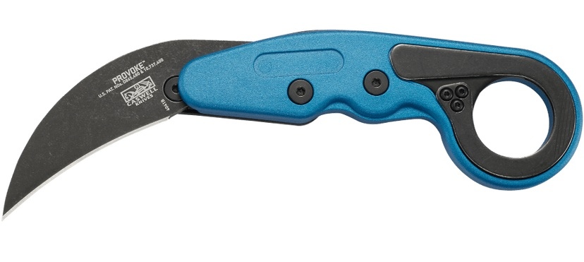 CRKT 4041B PROVOKE GRIVORY to konstrukcja nawiązująca stylistycznie do klasycznych azjatyckich noży typu karambit, łącząca jednocześnie najnowsze technologie z futurystycznym wyglądem.Innowacyjna technologia Kinematic pozwala na błyskawiczne wypchnięcie ostrza przy pomocy kciuka, które automatycznie ulega zablokowaniu.Aby zwolnić blokadę, wystarczy przesunąć specjalną dźwignię.Głownia o agresywnej linii i wykończeniu Stonewash, wykonana jest z wytrzymałej stali 1.4116, zaś rękojeść z Grivory.Jest to - LifeGun.pl NÓŻ CRKT 4041B - PROVOKE GRIVORY BLUE METALLIC-1