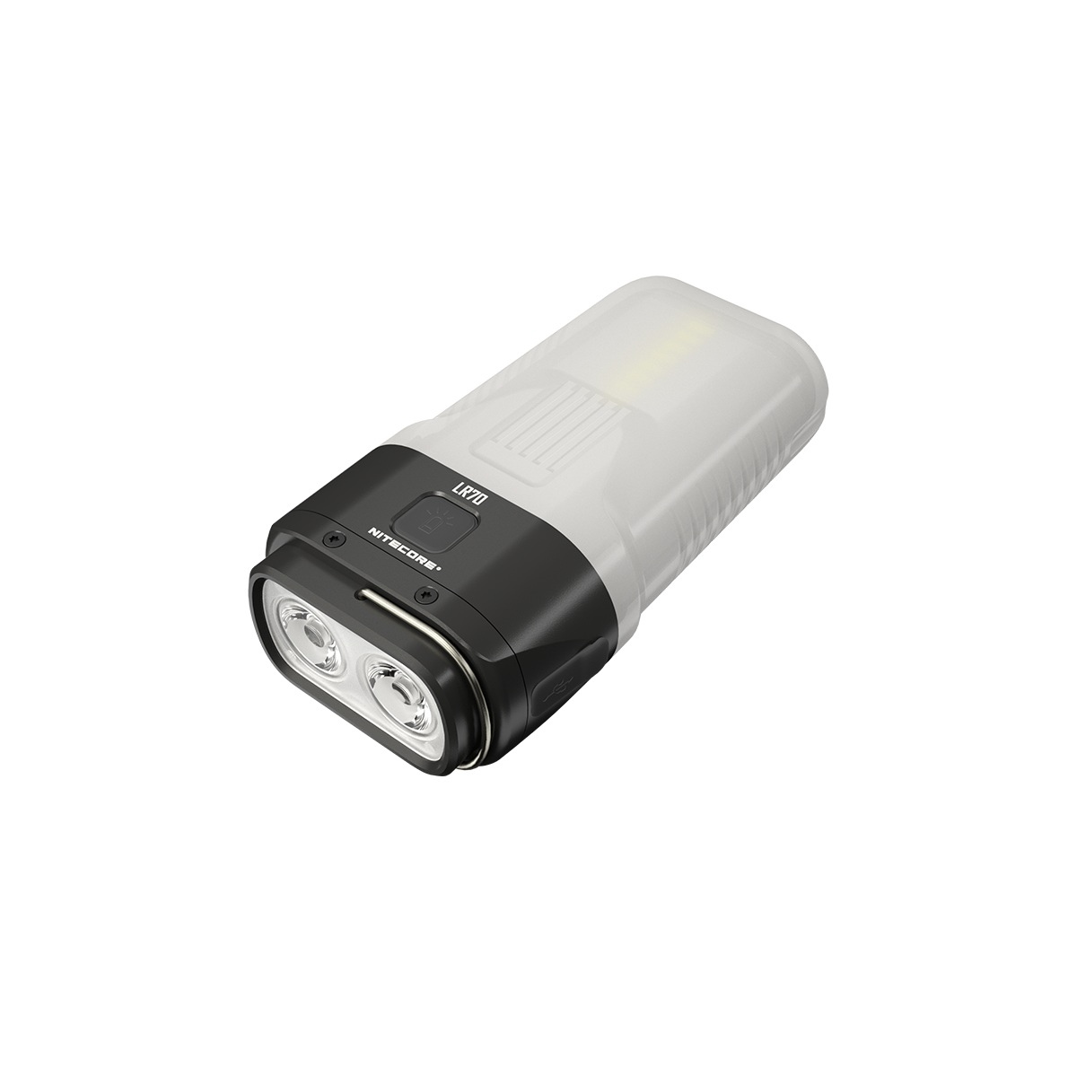 NITECORE LR70 to niezwykle funkcjonalna latarka łącząca w sobie 3 funkcje: latarki, lampy kempingowej i powerbanku.Głównym źródłem światła dalekiego zasięgu w Nitecore LR70 są dwie diody LED Luminus SST40, które generują oświetlenie o mocy 3000 lumenów, a zasięg wiązki sięga do 300 m.W tej opcji dostępnych jest 5 trybów natężenia jasności wiązki.Ponadto urządzenie może pełnić funkcję - LifeGun.pl Latarka kempingowa NITECORE LR70 3000 Lumenów-1
