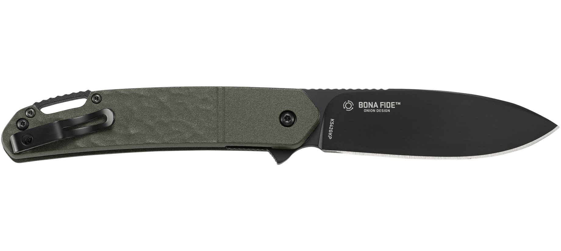 Nóż CRKT K542GKP Bona Fide OD Green Nowe dzieło Kena Oniona to hołd dla jego głębokiej miłości do Hawajów: zarówno do bogatej kultury wyspy jak i przepięknego zielonego krajobrazu. Składany nóż Bona Fide ™ to narzędzie do codziennego noszenia, przypominające kształt tradycyjnej hawajskiej wa'a, czyli czółna.Wyposażone w system Field-Strip ostrze jest łatwe w czyszczeniu i konserwacji, a - LifeGun.pl Nóż CRKT K542GKP Bona Fide OD Green-5