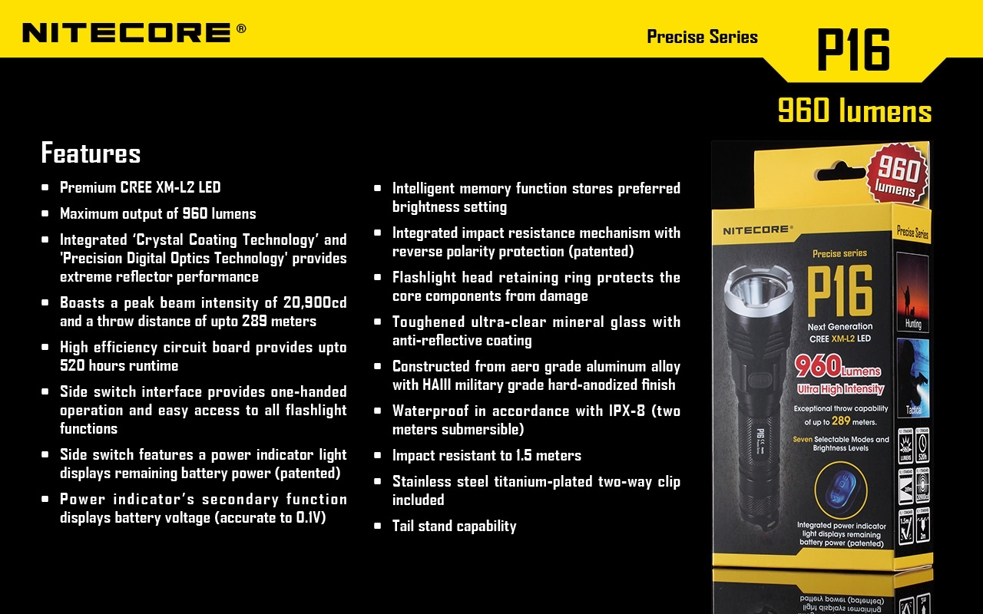 Latarka Nitecore P16 Precise 960 Lumenów-21
