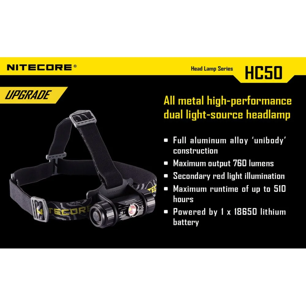 Latarka czołowa Nitecore HC50 760 Lumenów 5 Latarka czołowa Nitecore HC50 760 Lumenów