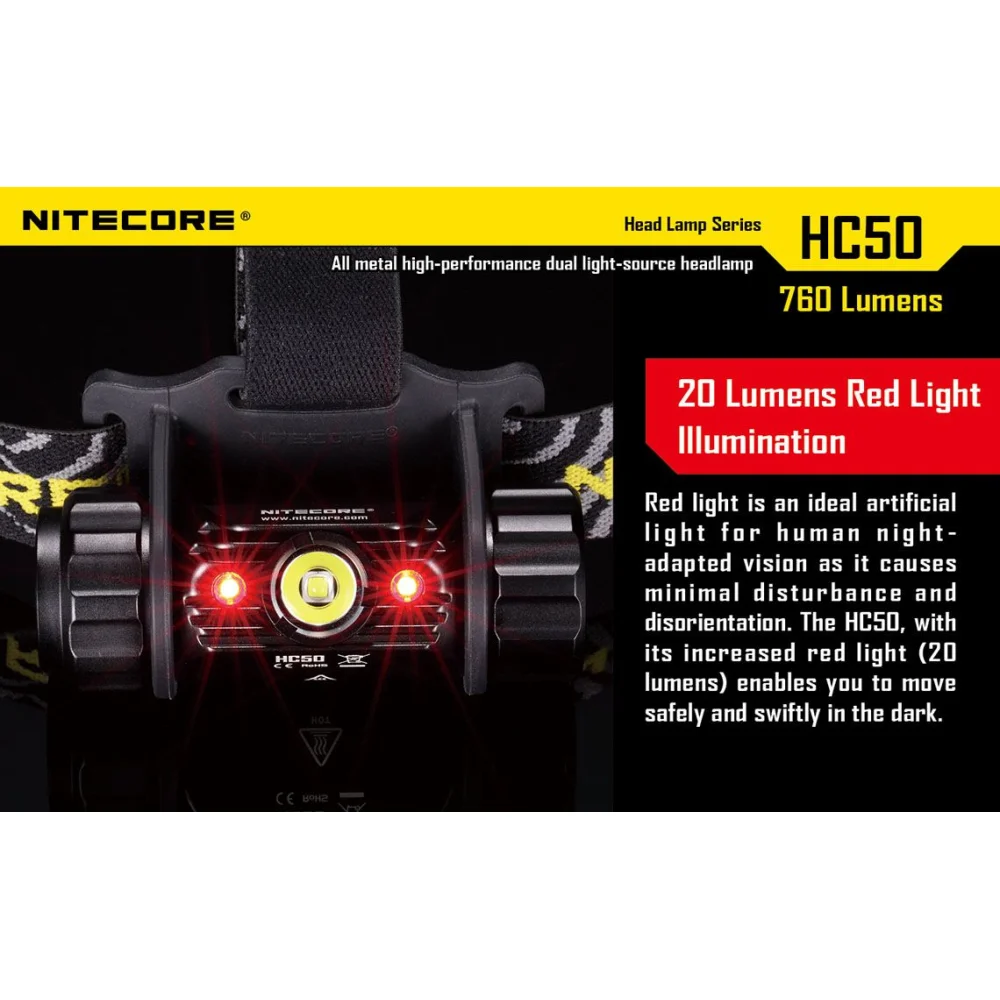 Latarka czołowa Nitecore HC50 760 Lumenów 7 Latarka czołowa Nitecore HC50 760 Lumenów