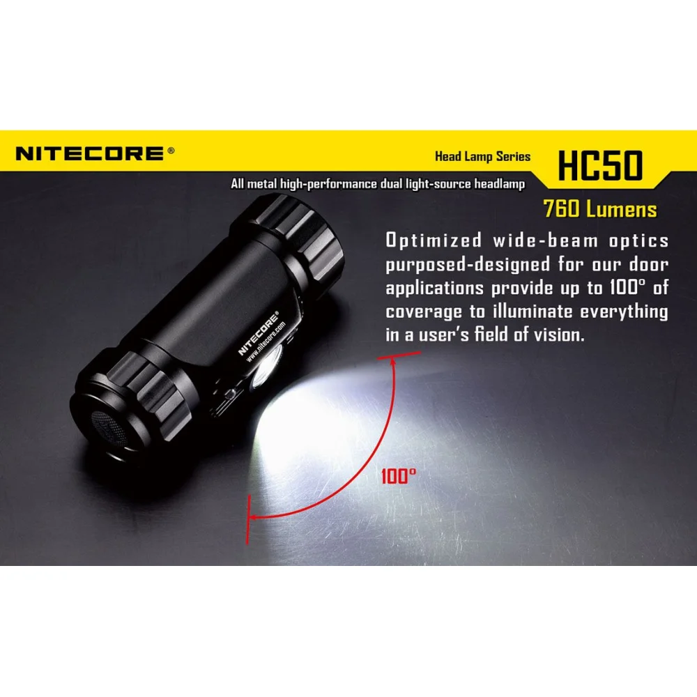 Latarka czołowa Nitecore HC50 760 Lumenów 10 Latarka czołowa Nitecore HC50 760 Lumenów