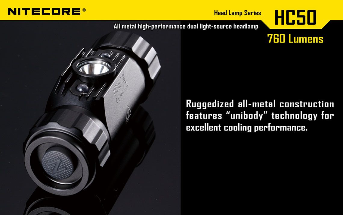 Światło S.O.S.: Tak | Maksymalny czas pracy (godz.): 510 | Zasięg wiązki światła (m): 98 | Średnica (cm): 3,2 | Waga bez baterii (g): 130 | Futerał: Nie | Wodoodporność: Do 2 m | Kolor: Czarny | Baterie (kompatybilne): 1 x 18650 lub 2 x CR123 | Długość całkowita (mm): 86 | Moc światła (L): 760 | Światło stroboskopowe: tak | Źródło światła: Dioda LED CREE XM-L2 (T6) - LifeGun.pl Latarka czołowa Nitecore HC50 760 Lumenów-14
