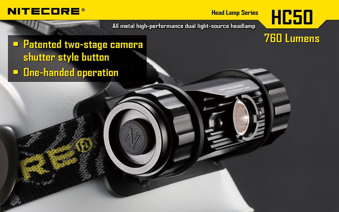 Światło S.O.S.: Tak | Maksymalny czas pracy (godz.): 510 | Zasięg wiązki światła (m): 98 | Średnica (cm): 3,2 | Waga bez baterii (g): 130 | Futerał: Nie | Wodoodporność: Do 2 m | Kolor: Czarny | Baterie (kompatybilne): 1 x 18650 lub 2 x CR123 | Długość całkowita (mm): 86 | Moc światła (L): 760 | Światło stroboskopowe: tak | Źródło światła: Dioda LED CREE XM-L2 (T6) - LifeGun.pl Latarka czołowa Nitecore HC50 760 Lumenów-16