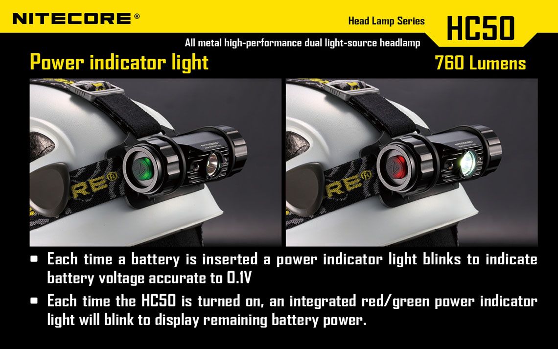 Światło S.O.S.: Tak | Maksymalny czas pracy (godz.): 510 | Zasięg wiązki światła (m): 98 | Średnica (cm): 3,2 | Waga bez baterii (g): 130 | Futerał: Nie | Wodoodporność: Do 2 m | Kolor: Czarny | Baterie (kompatybilne): 1 x 18650 lub 2 x CR123 | Długość całkowita (mm): 86 | Moc światła (L): 760 | Światło stroboskopowe: tak | Źródło światła: Dioda LED CREE XM-L2 (T6) - LifeGun.pl Latarka czołowa Nitecore HC50 760 Lumenów-17