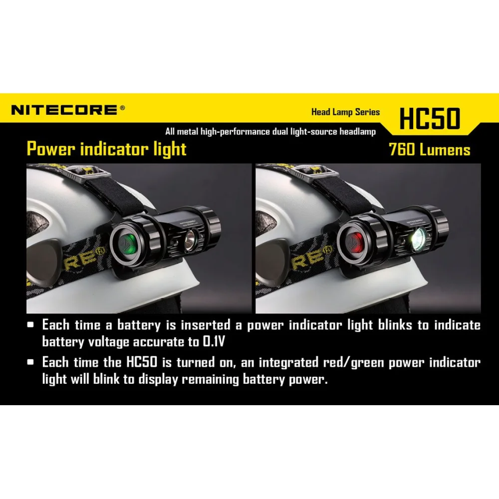 Latarka czołowa Nitecore HC50 760 Lumenów 17 Latarka czołowa Nitecore HC50 760 Lumenów