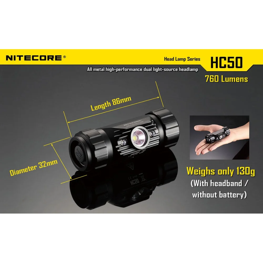 Latarka czołowa Nitecore HC50 760 Lumenów 22 Latarka czołowa Nitecore HC50 760 Lumenów