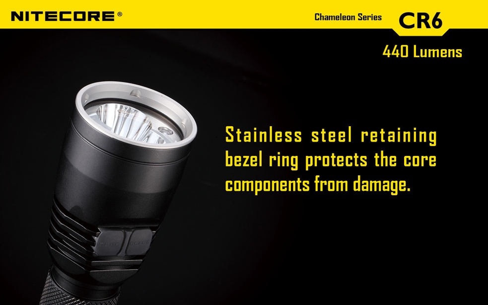 Światło S.O.S.: Tak | Maksymalny czas pracy (godz.): 400 | Zasięg wiązki światła (m): 190 | Waga bez baterii (g): 138 | Futerał: Tak | Wodoodporność: Do 2 m | Kolor: Czarny | Baterie (kompatybilne): 1 x 18650 lub 2 x CR123 | Długość całkowita (mm): 143 | Średnica głowicy (mm): 40 | Źródło światła: Dioda LED Premium CREE XP-G2 | Światło stroboskopowe: tak | Moc światła (L): 440 - LifeGun.pl Latarka Nitecore CR6 CHAMELEON Red 440 Lumenów-24