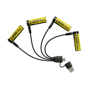NITECORE NH2400 SET – zestaw 4 x AKUMULATOR LI-ION NITECORE – 2400mAh USB-C
