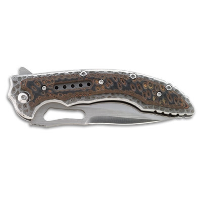 Ostrze ząbkowane: Nie | Opakowanie: Pudełko kartonowe | Waga (g): 173 | Rodzaj ostrza:: Drop point | Stal: 8Cr13MoV | Wykończenie ostrza: Satynowe | Długość po złożeniu (cm): 12.6 | Długość ostrza (cm): 10.1 | Twardość materiału ostrza::: 58-60 HRC | Projektant: Flavio Ikoma | Długość całkowita (cm): 22.6 | Blokada ostrza: Frame Lock | Grubość ostrza (cm): 0.4 | Rękojeść: 2Cr13 + okładziny G10 - LifeGun.pl Nóż składany CRKT 5470 Fossil-3