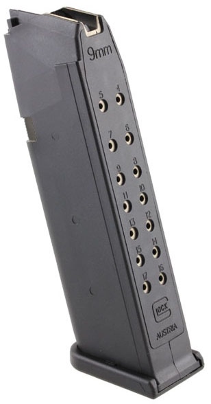 Pojemność magazynka (standard): 17 | Kaliber (dostępne opcje): 9 mm x 19 PARA - LifeGun.pl Magazynek do Glocka 17 9mm x 19PARA 17-nabojowy (1077)-1