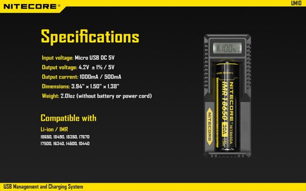 Ładowarka USB Nitecore UM10-16
