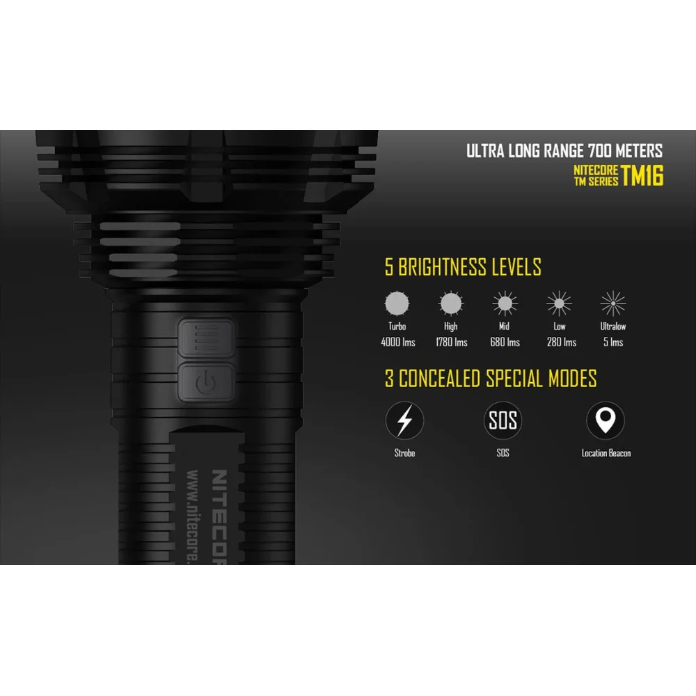 Latarke Nitecore LED TinyMonster TM16 4000 lumenów 10 Latarke Nitecore LED TinyMonster TM16 4000 lumenów