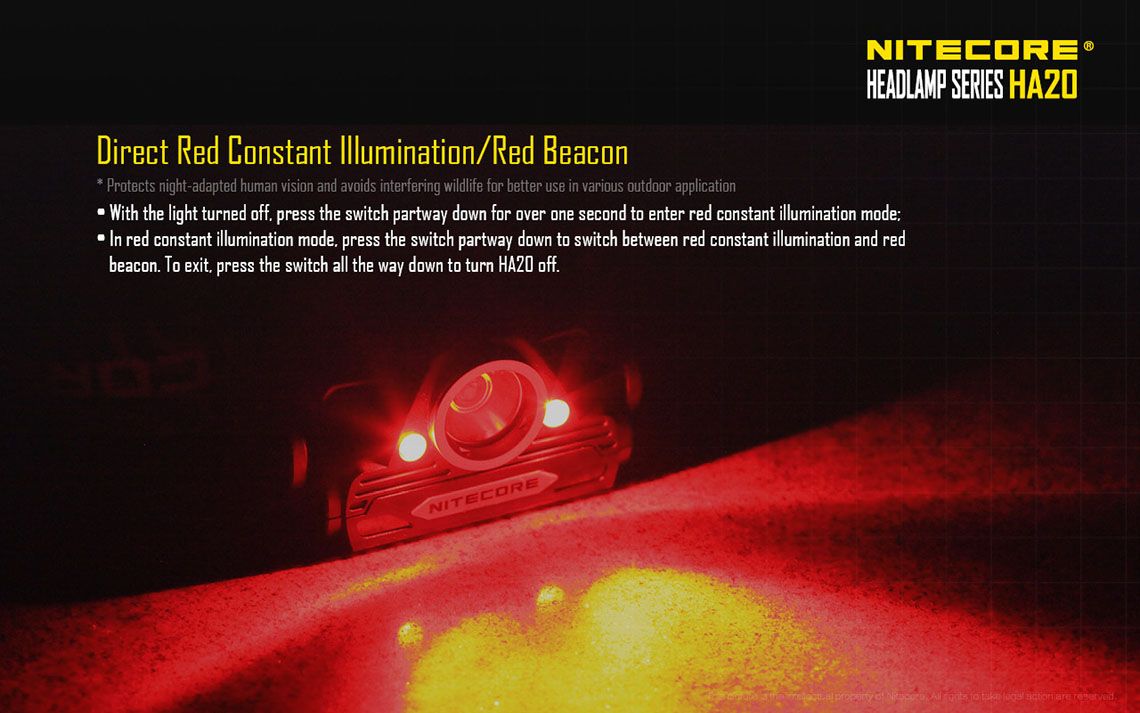 Światło S.O.S.: Tak | Maksymalny czas pracy (godz.): 160 | Zasięg wiązki światła (m): 110 | Waga bez baterii (g): 61.4 | Ładowarka w zestawie: Nie | Baterie w zestawie: Nie | Futerał: Nie | Wodoodporność: Tak | Kolor: Czarny | Baterie (kompatybilne): 2x AA | Długość całkowita (mm): 90 | Średnica głowicy (mm): 24 | Źródło światła: Dioda LED CREE XP-G2 (R5) | Światło stroboskopowe: tak | Moc światła (L): 300 - LifeGun.pl Czołówka LED Nitecore HA20 300 lumenów-13