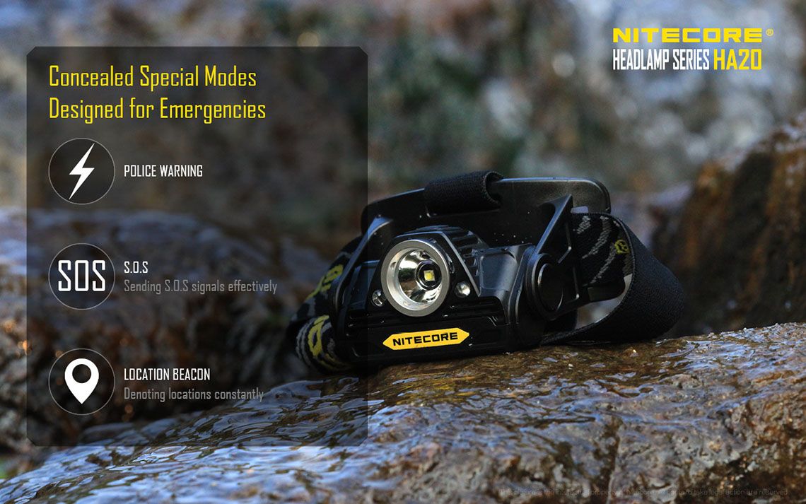 Światło S.O.S.: Tak | Maksymalny czas pracy (godz.): 160 | Zasięg wiązki światła (m): 110 | Waga bez baterii (g): 61.4 | Ładowarka w zestawie: Nie | Baterie w zestawie: Nie | Futerał: Nie | Wodoodporność: Tak | Kolor: Czarny | Baterie (kompatybilne): 2x AA | Długość całkowita (mm): 90 | Średnica głowicy (mm): 24 | Źródło światła: Dioda LED CREE XP-G2 (R5) | Światło stroboskopowe: tak | Moc światła (L): 300 - LifeGun.pl Czołówka LED Nitecore HA20 300 lumenów-19