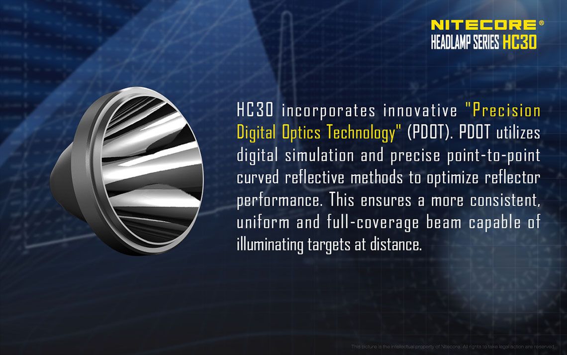 Światło S.O.S.: Tak | Maksymalny czas pracy (godz.): 330 | Zasięg wiązki światła (m): 162 | Waga bez baterii (g): 40.3 | Ładowarka w zestawie: Nie | Baterie w zestawie: Nie | Futerał: Nie | Wodoodporność: Tak | Baterie (kompatybilne): 1 x 18650 lub 2 x CR123 | Długość całkowita (mm): 98 | Średnica głowicy (mm): 24 | Źródło światła: Dioda LED CREE XM-L2 U2 | Światło stroboskopowe: tak | Moc światła (L): 330 - LifeGun.pl Czołówka Nitecore HC30 1000 Lumenów-14