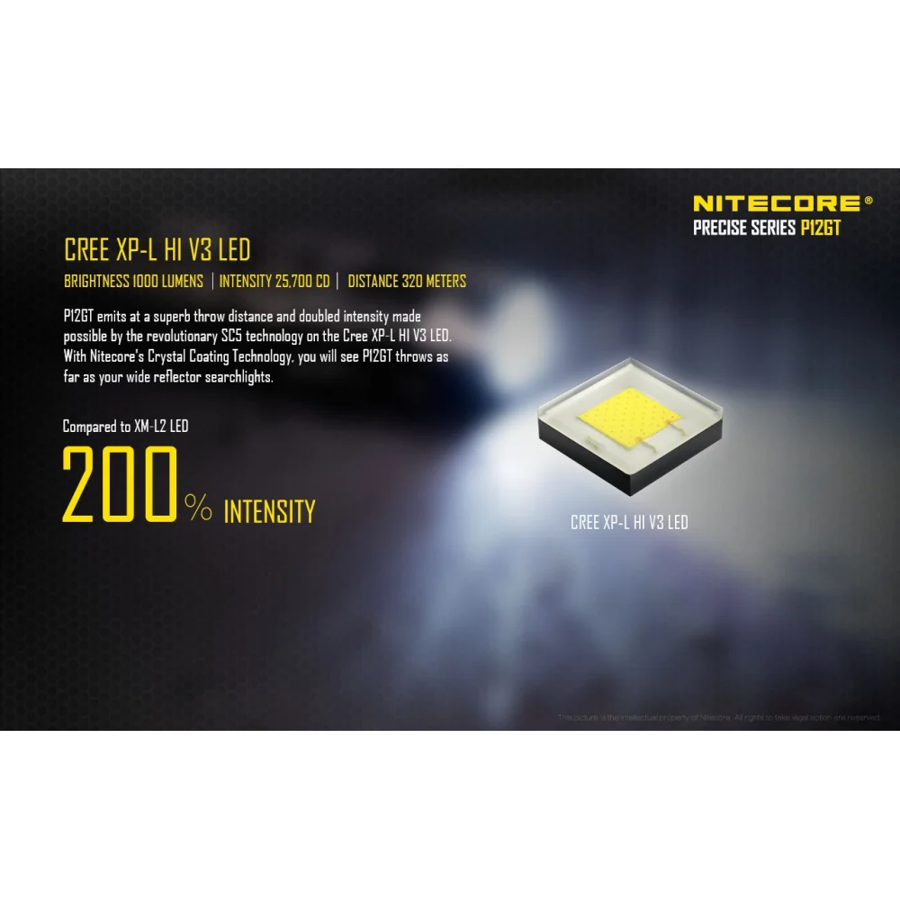 Latarka LED Nitecore P12GT 1000 lumenów 6 Latarka LED Nitecore P12GT 1000 lumenów