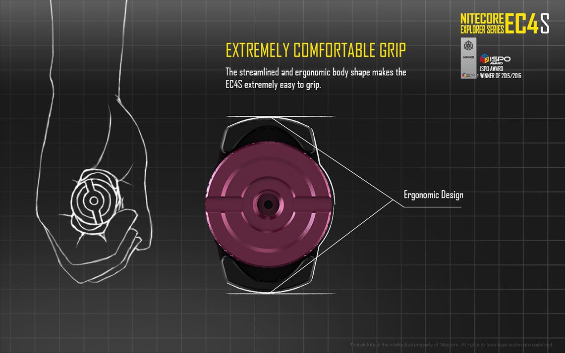 Światło S.O.S.: Tak | Maksymalny czas pracy (godz.): 325 | Zasięg wiązki światła (m): 280 | Waga bez baterii (g): 171 | Ładowarka w zestawie: Nie | Baterie w zestawie: Nie | Futerał: Tak | Wodoodporność: Tak | Kolor: Czarny | Baterie (kompatybilne): 2x 18650 lub 4x CR123 | Światło stroboskopowe: tak | Moc światła (L): 2150 | Średnica głowicy (mm): 40 | Źródło światła: Dioda LED Cree XHP50 - LifeGun.pl Latarka LED Nitecore EC4S 2150 Lumenów-16