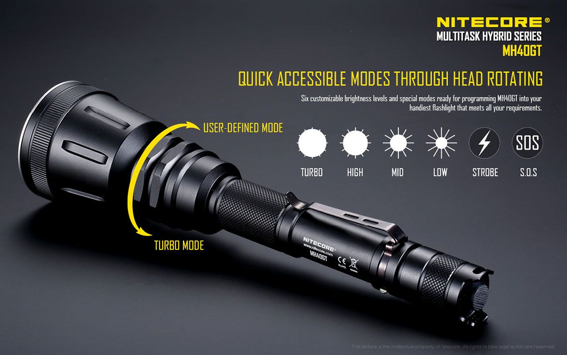 Światło S.O.S.: Tak | Maksymalny czas pracy (godz.): 130 | Zasięg wiązki światła (m): 803 | Waga bez baterii (g): 302 | Ładowarka w zestawie: Tak | Baterie w zestawie: Tak | Futerał: Tak | Wodoodporność: Tak | Kolor: Czarny | Baterie (kompatybilne): 2x 18650 lub 4x CR123 | Światło stroboskopowe: tak | Moc światła (L): 1000 | Średnica głowicy (mm): 60 | Źródło światła: Dioda LED CREE XP-L HI V3 - LifeGun.pl Latarka LED Nitecore MH40GT 1000 Lumenów-12