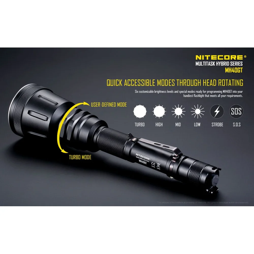 Latarka LED Nitecore MH40GT 1000 Lumenów 12 Latarka LED Nitecore MH40GT 1000 Lumenów