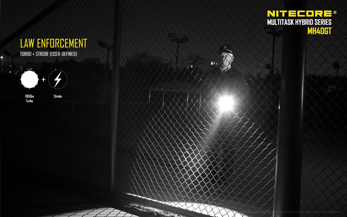 Światło S.O.S.: Tak | Maksymalny czas pracy (godz.): 130 | Zasięg wiązki światła (m): 803 | Waga bez baterii (g): 302 | Ładowarka w zestawie: Tak | Baterie w zestawie: Tak | Futerał: Tak | Wodoodporność: Tak | Kolor: Czarny | Baterie (kompatybilne): 2x 18650 lub 4x CR123 | Światło stroboskopowe: tak | Moc światła (L): 1000 | Średnica głowicy (mm): 60 | Źródło światła: Dioda LED CREE XP-L HI V3 - LifeGun.pl Latarka LED Nitecore MH40GT 1000 Lumenów-13