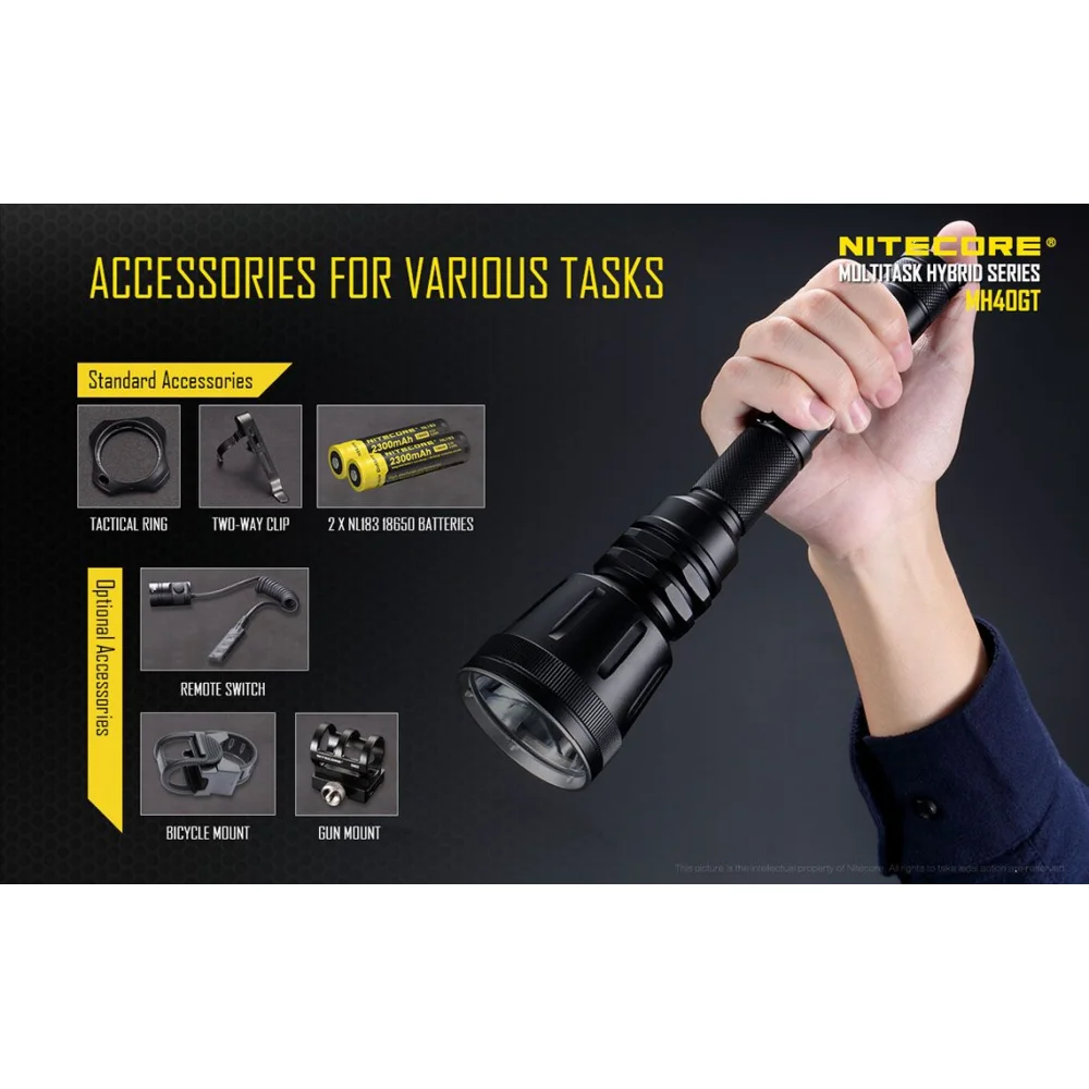 Latarka LED Nitecore MH40GT 1000 Lumenów 16 Latarka LED Nitecore MH40GT 1000 Lumenów