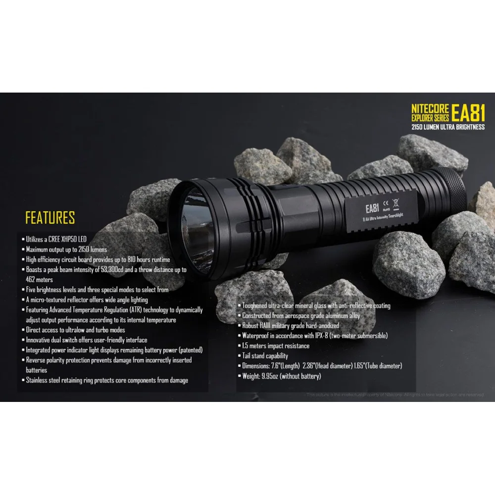 Latarka LED Nitecore EA81 2150 Lumenów 19 Latarka LED Nitecore EA81 2150 Lumenów