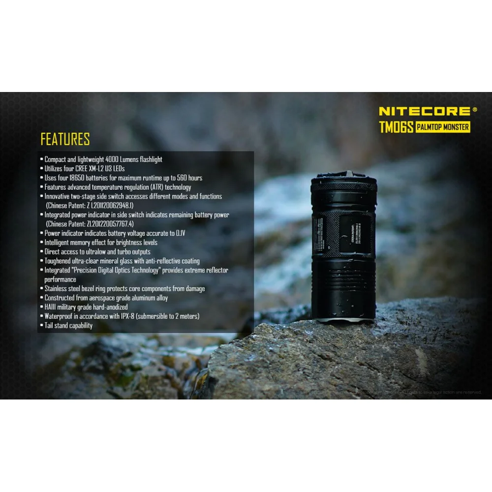 Latarka LED Nitecore TM06S 4000 Lumenów 20 Latarka LED Nitecore TM06S 4000 Lumenów