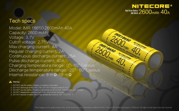 Akumulator Nitecore IMR 18650 2600mAh-9