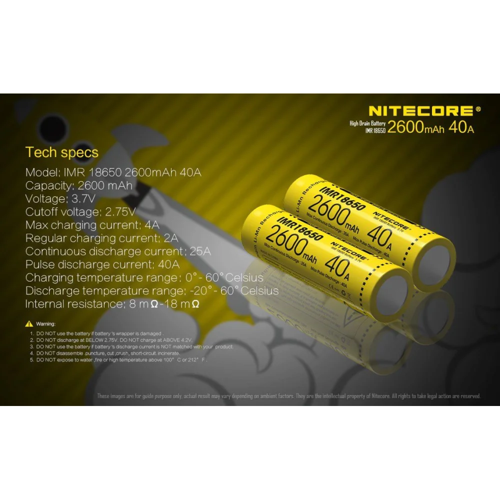 Akumulator Nitecore IMR 18650 2600mAh 9 Akumulator Nitecore IMR 18650 2600mAh