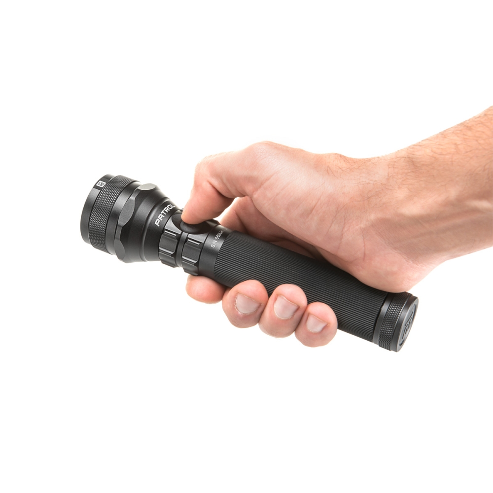 Latarka taktyczna Mactronic Patrol LTD - 1000lm, aluminiowy korpus, zasięg 278m, wodoodporna, zasilana akumulatorem 18650 3.7V - LifeGun.pl Latarka taktyczna akumulatorowa Mactronic Patrol LTD - 1000lm - Czarny - THH0055