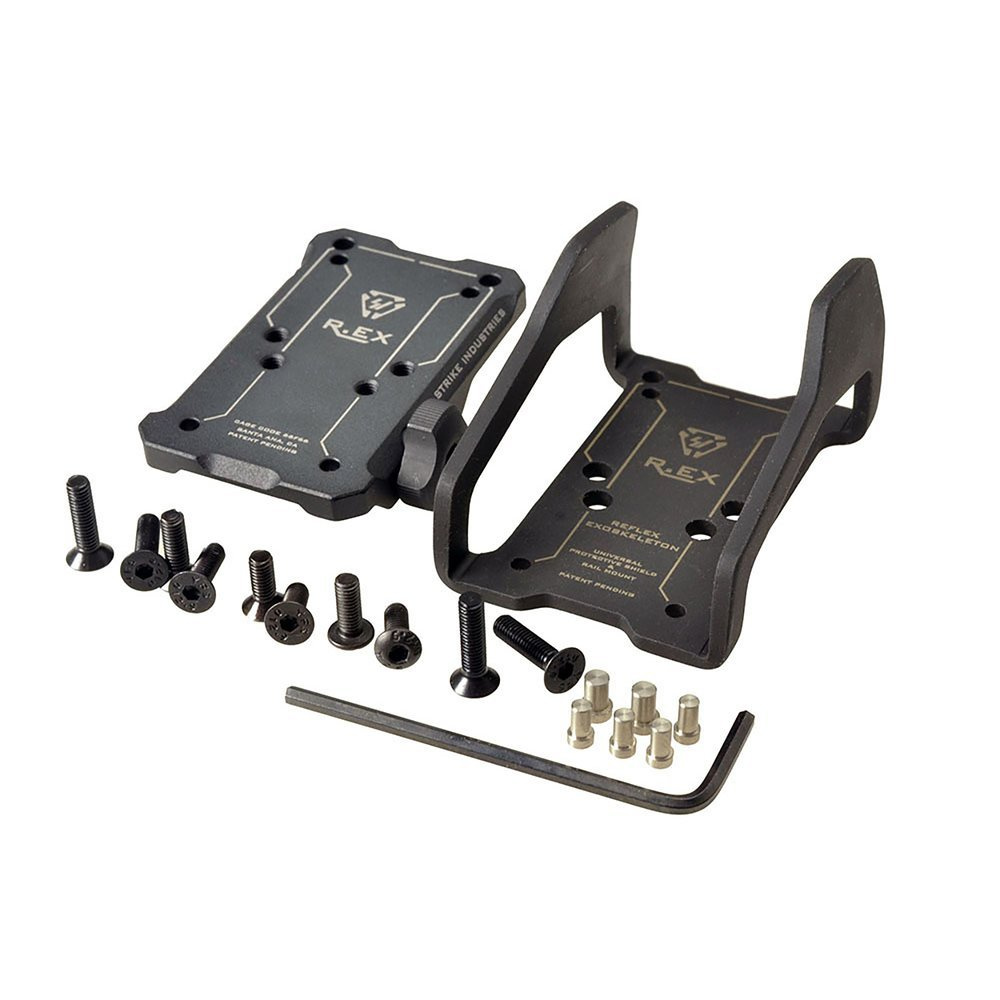 Wykonana ze stali, estetyczna osłona przeznaczona do kolimatorów otwartych wyprodukowana przez Strike Industries. Kompatybilny z seriami: - Docter: Burris Fastfire, Docter, Vortex Viper, Vortex Venom, itp. - Optima/JP: Leupold Delta Point, Redfield Accelerator, Trijicon TRD, itp. - Trijicon: Trijicon RMR Dane techniczne: - montaż i osłona podnoszą kolimator o 5,1 mm - długość: 5.3 cm - LifeGun.pl Strike Industries - REX Reflex Exoskeleton Shield & Rail Mount -SI-REX-1