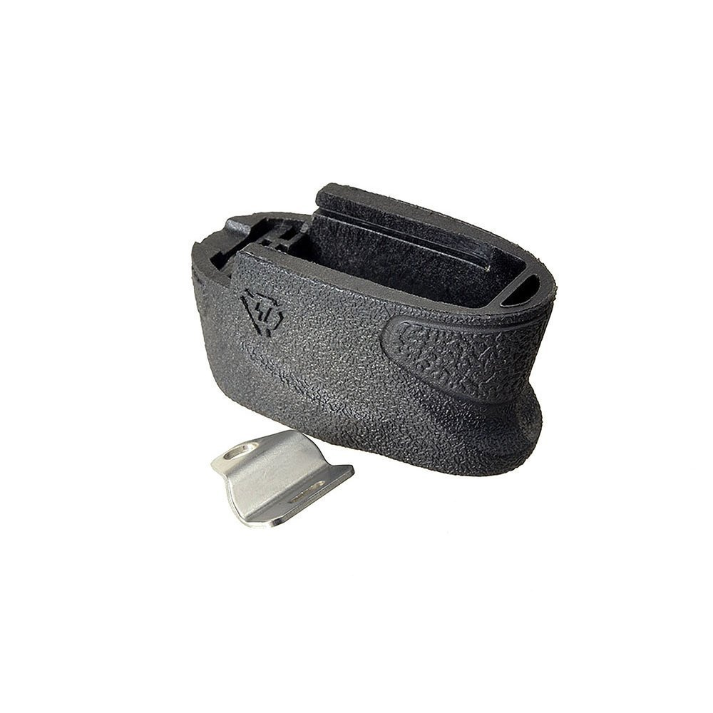Powiększona stopka do magazynków pistoletu Smith&Wesson M&P 9 i .40 Shield pozwalająca na zwiększenie pojemności o 2 naboje. Cechy: - przeznaczony do pistoletów M&P Shield - niski profil umożliwiający ukrycie pistoletu - wykonana z wytrzymałego a zarazem lekkiego polimeru - żłobienia na palce dla szybszego dobywania magazynka z ładownicy - antypoślizgowa faktura dla pewniejszego chwytu - LifeGun.pl Strike Industries - Enhanced Magazine Plate - S&W M&P Shield 9x19/.40-1