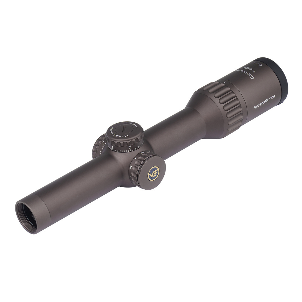 Luneta celownicza Vector Optics Continental X6 SFP Tactical posiada obiektyw 24 mm i regulowane powiększenie w zakresie 1-6x. Stanowi doskonały wybór dla myśliwych i strzelców sportowych a dzięki zaawansowanemu systemowi optycznemu i soczewkom wysokiej klasy - LaREE i VePRO FMC może być używana do strzelań w słabych warunkach pogodowych i po zmierzchu. Na krótkich dystansach - LifeGun.pl Vector Optics - Luneta celownicza Continental X6 1-6x24 SFP Tactical - 30 mm - FDE - SCOC-34-1