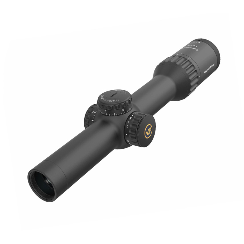 Luneta Continental x8 1-8x24 SFP od Vector Optics do działań na różnym dystansie dzięki zmiennemu powiększeniu w zakresie 1-8x i współczynniku prawdziwego powiększenia 8x. Taka konstrukcja sprawdzi się przede wszystkim podczas strzelania o większej dynamice, gdzie użytkownik wykazuje większy ruch. Pośrednie powiększenie pozwala dopasować stopień powiększenia w stosunku do zastanego dystansu. Obiektyw o średnicy 24 - LifeGun.pl Vector Optics - Luneta biegowa Continental x8 1-8x24i ED Fiber - SFP - VET-FDR - Czarny - SCOC-45-1