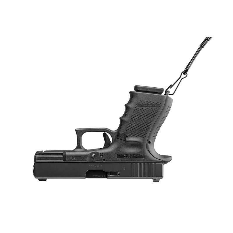Wysokość (mm): 20 | Szerokość (mm): 23 | Długość całkowita (mm): 16 | Waga (g): 6 - LifeGun.pl Zaczep do smyczy na broń do pistoletu Glock FAB GSCA Gen. 4-4