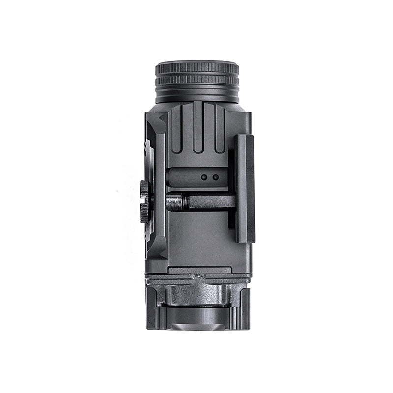 Latarka Nextorch WL21 R to latarka pistoletowa z wbudowanym celownikiem laserowym (czerwona kropka), zapewniająca maksymalną moc światła 650 lumenów i zasięgiem wiązki światła 130 m. Może być zasilana akumulatorem 16340 lub 1 baterią CR1234A. Dzięki innowacyjnemu systemowi szyn montażowych możesz samodzielnie zainstalować i zdemontować latarkę. WL21 R kompatybilna z szynami Picatinny i Glock 1913. Wykorzystuje obustronny przełącznik, który umożliwia dostęp - LifeGun.pl Latarka z laserem Nextorch WL21 R 650 Lumenów-7